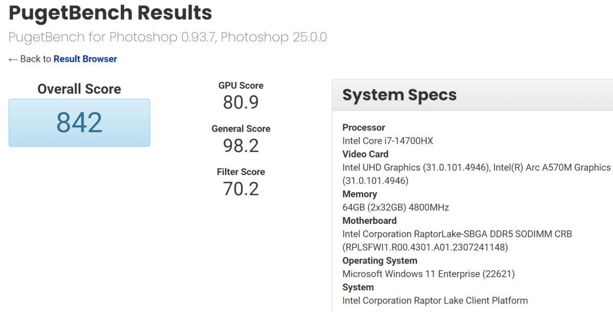 پردازنده موبایلی Intel Core i7 14700HX Raptor Lake Refresh در کنار گرافیک Arc A570M مشاهده شد