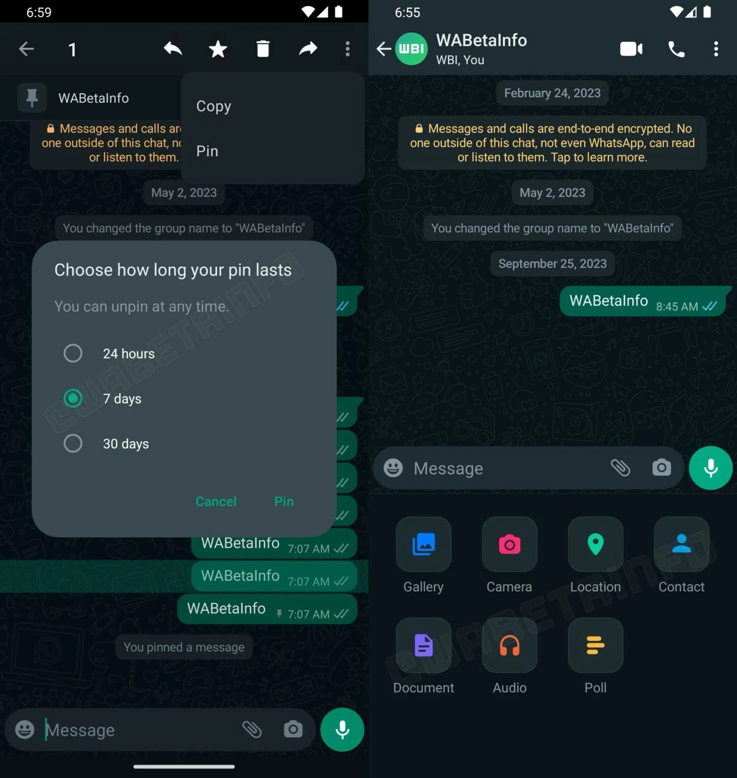 واتساپ گزینه‌ای را برای پین‌ کردن پیام ها اضافه می‌کند