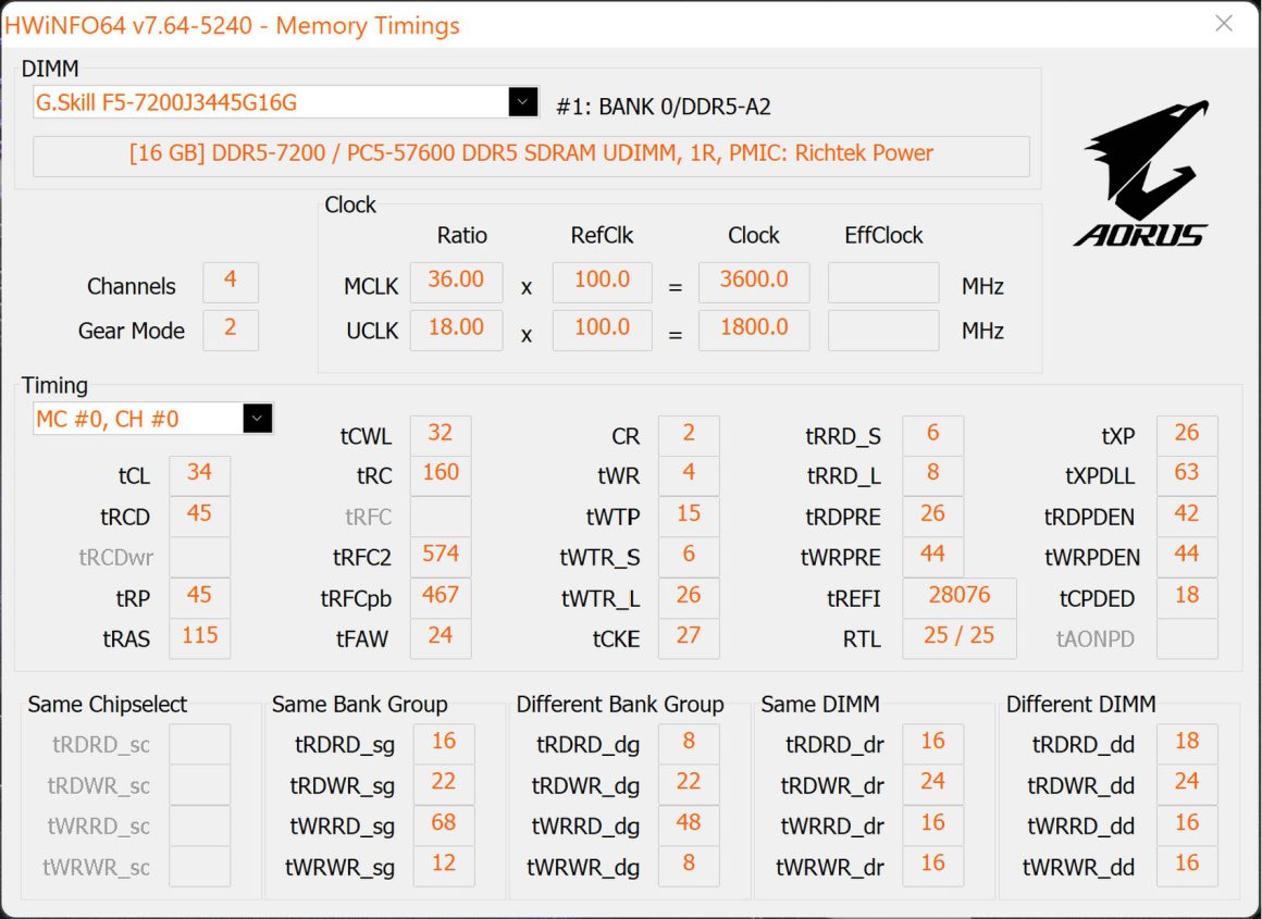 بررسی رم جی اسکیل مدل G.SKILL Trident Z5 RGB 7200MTs 32G CL34