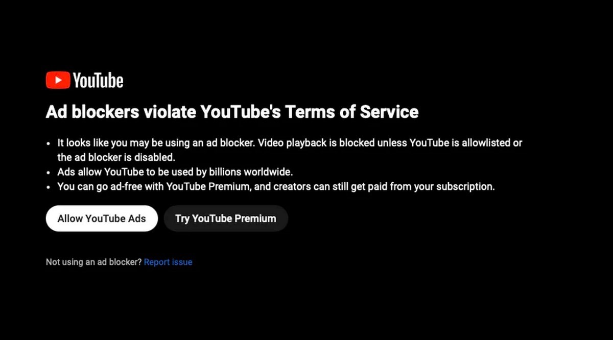 استفاده از ادبلاکر در یوتیوب  مجاز نیست