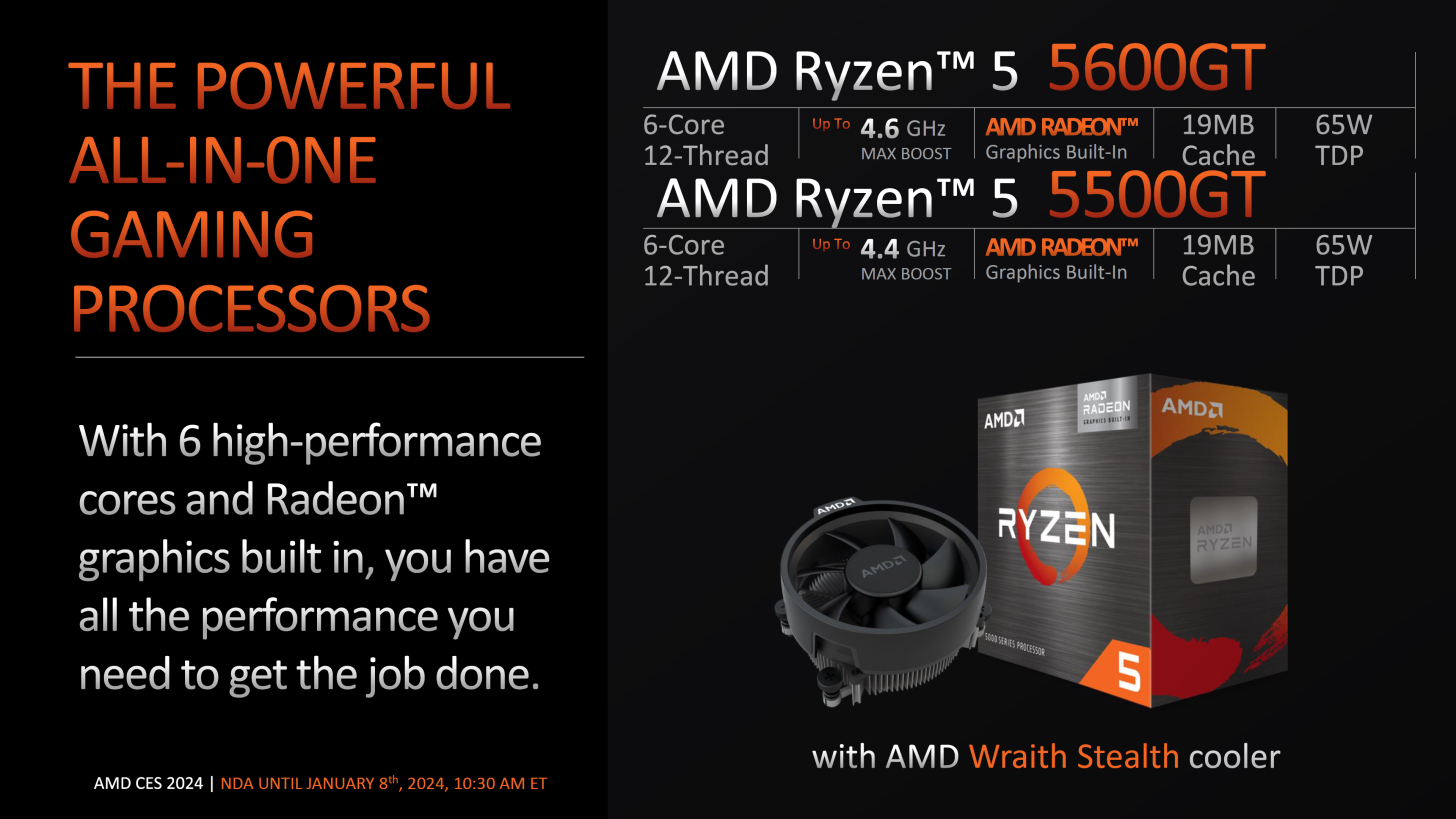 شرکت AMD معرفی می‌کند: APU هایRyzen 5600GT و Ryzen 5 5500GT با قیمت استثنایی