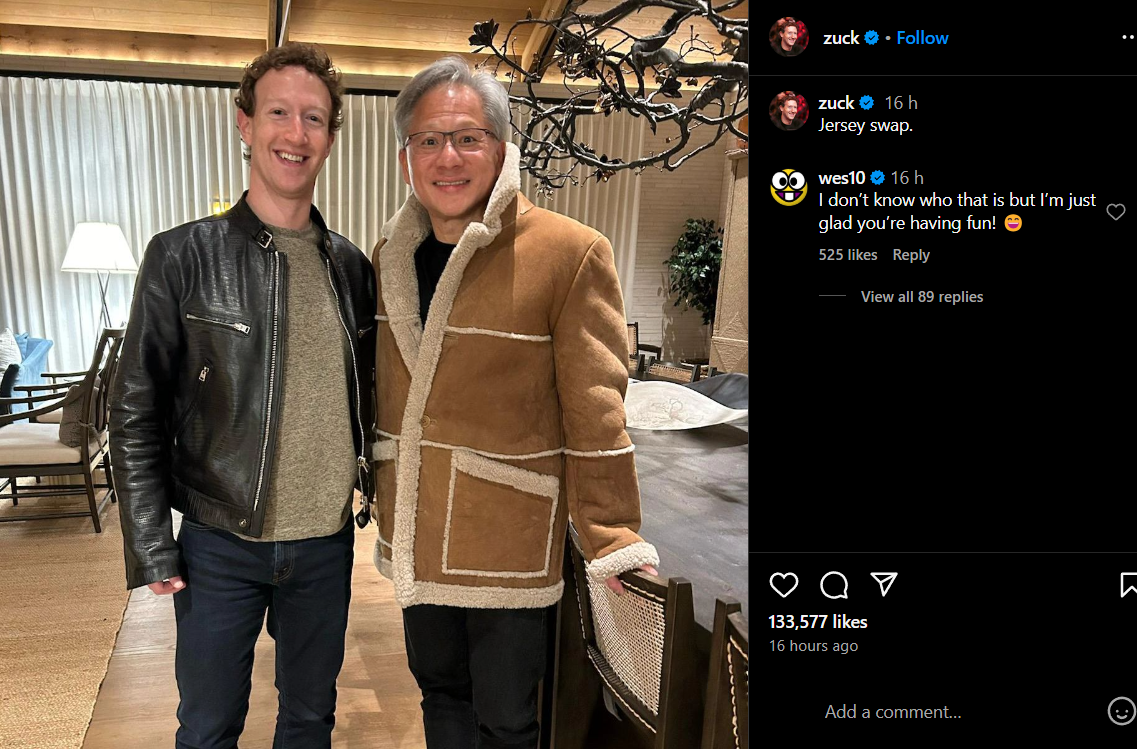 NVIDIA CEO Jensen Huang Meta CEO Mark Zuckerberg 1