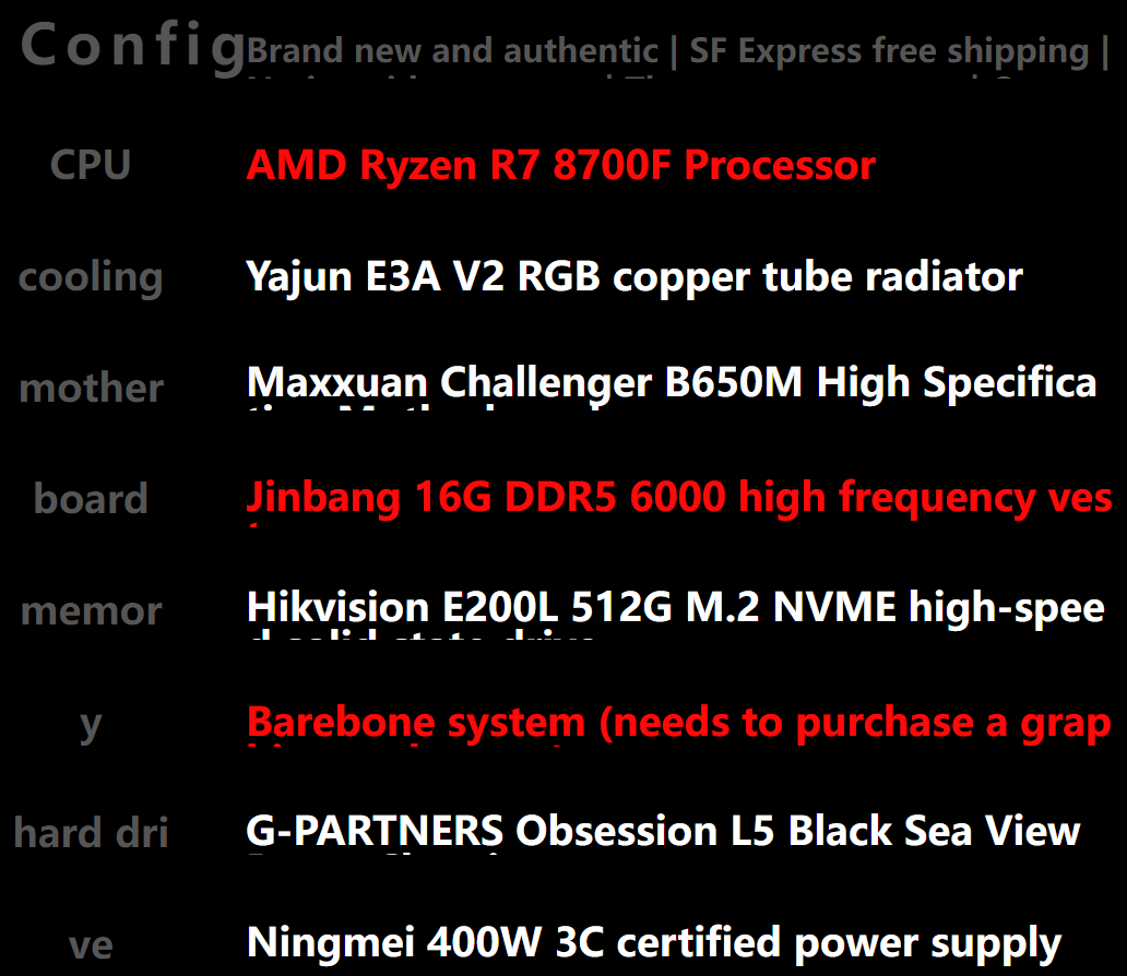 AMD RYZEN 8700F SYSTEM 1