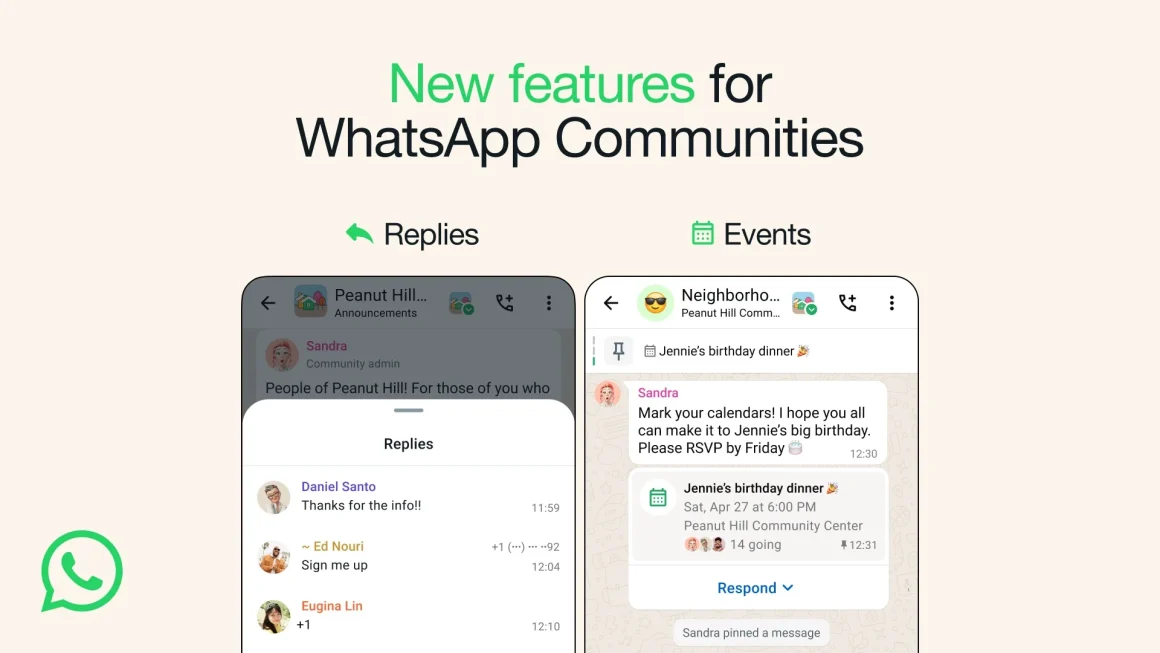 New features for WhatsApp Communities