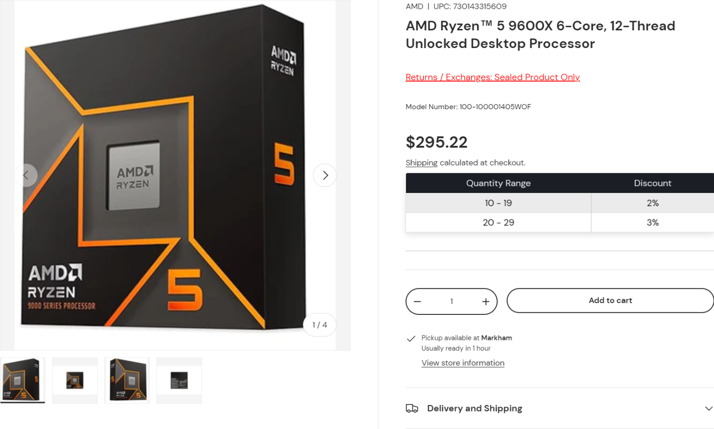 پردازنده AMD Ryzen 5 9600X قبل از عرضه به بازار لیست شد