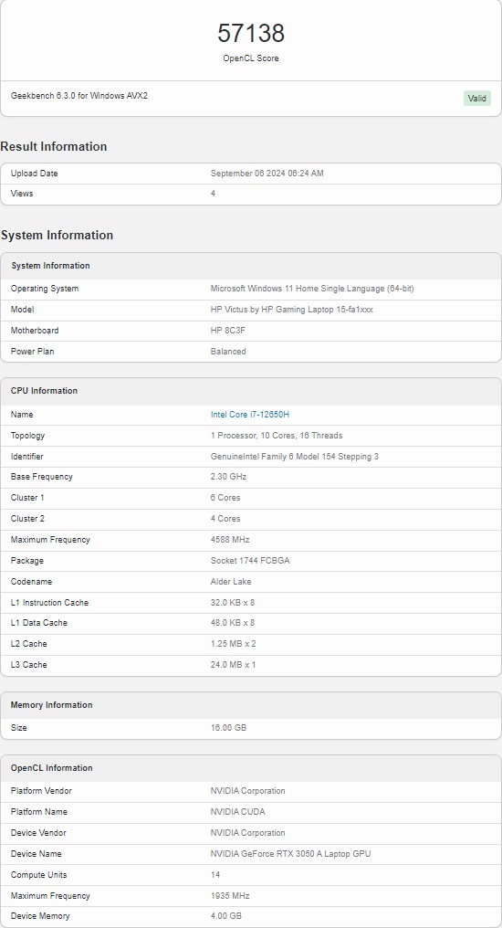 نتایج تست اولیه کارت گرافیک RTX 3050 A