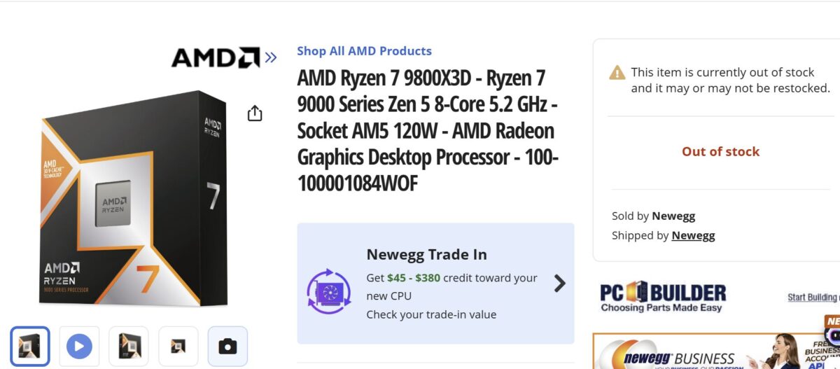 شرکت AMD موجودی پردازنده Ryzen 7 9800X3D را در بازار افزایش می‌دهد