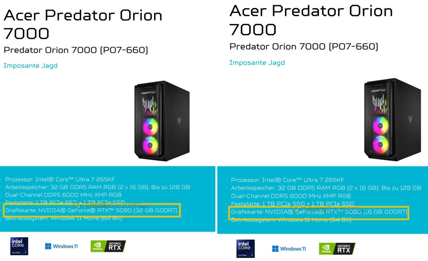 نسل بعدی دسکتاپ Predator Orion 7000 ایسر: مجهز به گرافیک‌های RTX 5090 و RTX 5080