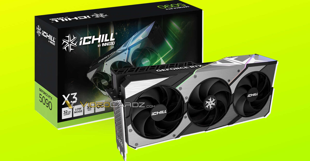 کارت سفارشی Inno3D NVIDIA GeForce RTX 5090 iChill X3 با 32 گیگابایت حافظه GDDR7!