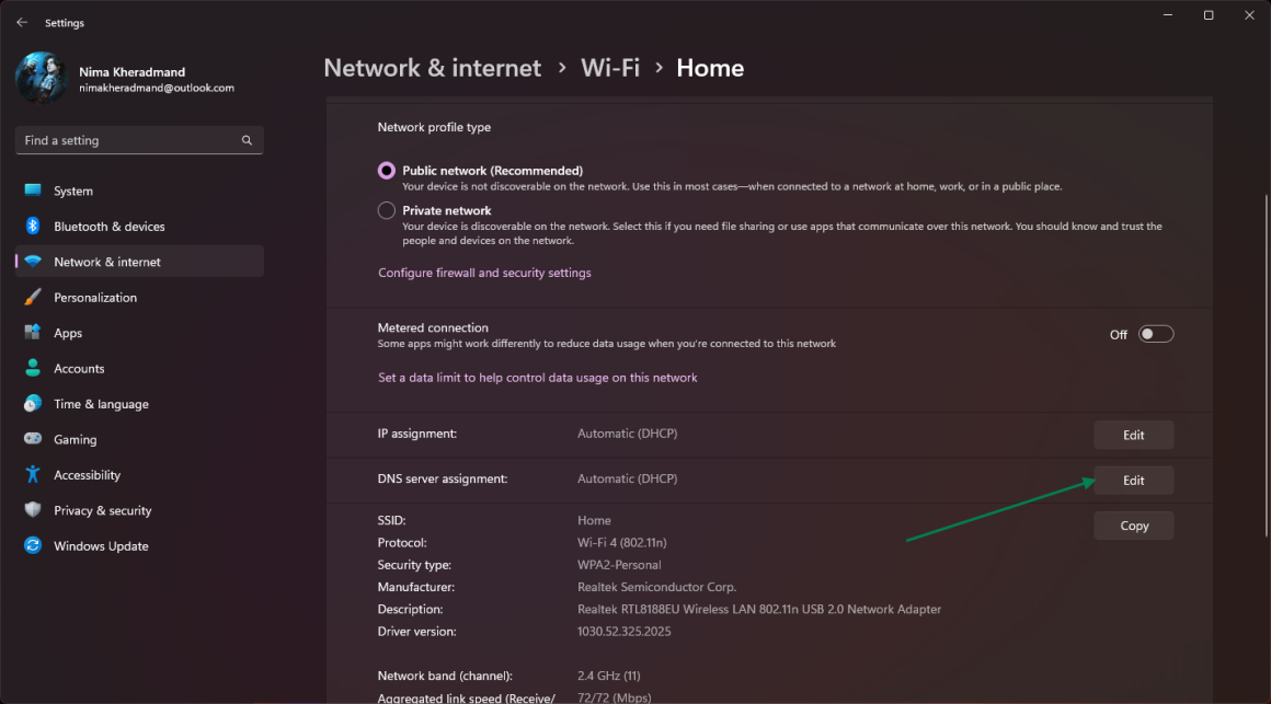 راهنمای تنظیم DNS در ویندوز