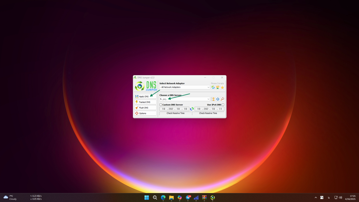 برنامه DnsJumper برای ست راحت DNS در ویندوز همراه با بهترین کانفیگ برای بازی و رفع تحریم