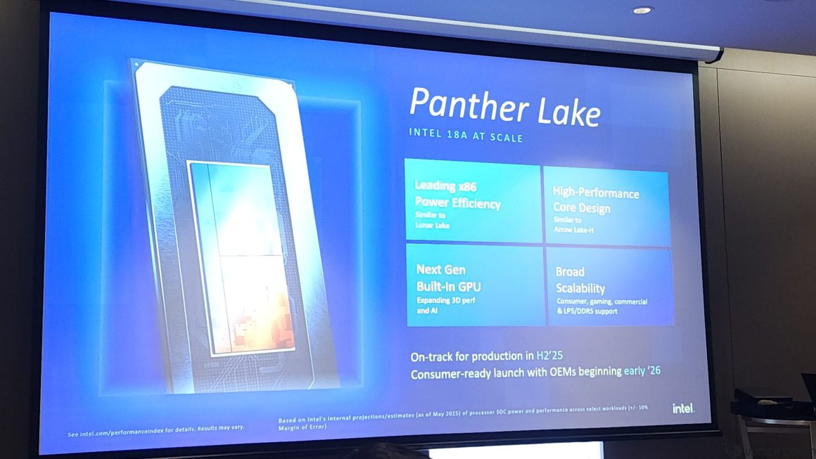 نمایش پردازندههای Panther Lake مجهز به فناوری 18A و مشخصات گرافیکی و هوش مصنوعی