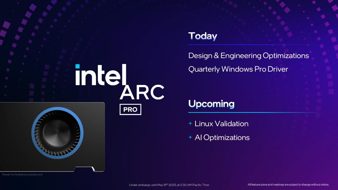 اینتل کارت گرافیک Arc Pro B50 با حافظه 16 گیگابایت معرفی شد