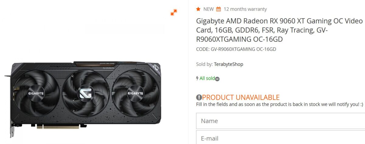 کارت گرافیک AMD RX 9060 XT در یک خردهفروشی برزیلی لیست شد!