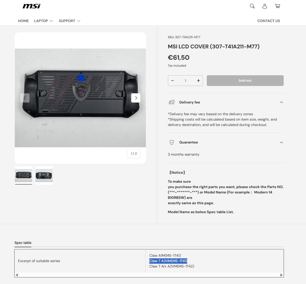 کنسول بازی MSI Claw 7 A2HM از پردازنده Ryzen Z2 یا Arrow Lake H استفاده میکند