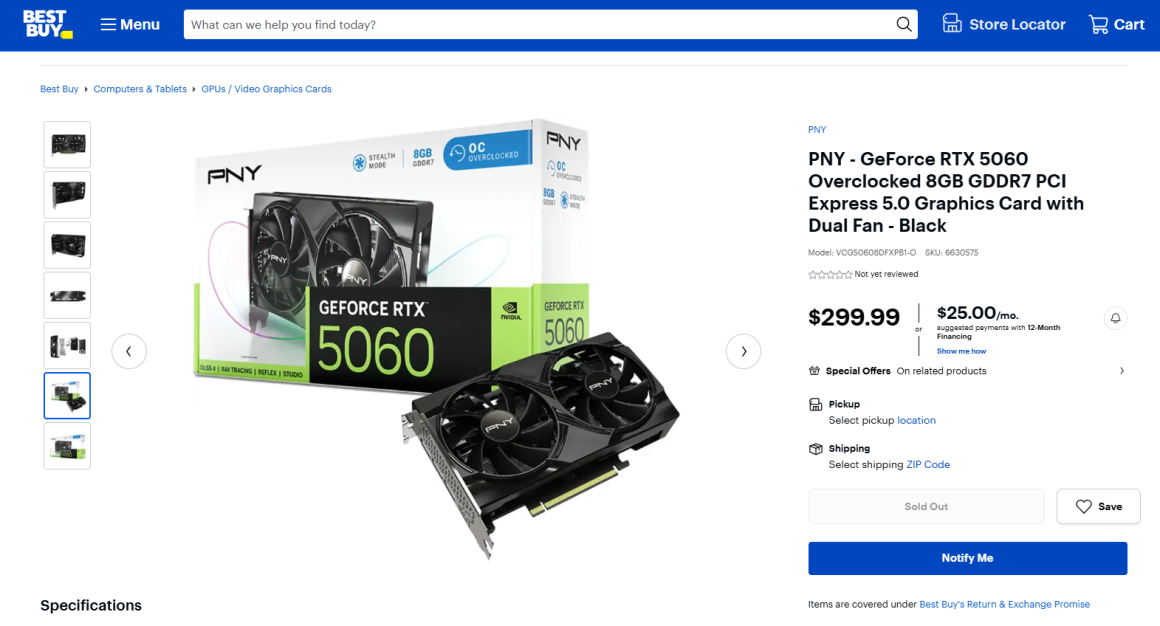 مشخصات و قیمت گرافیک RTX 5060