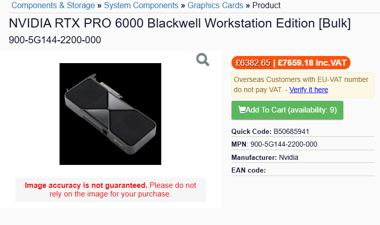 حضور RTX PRO 6000 انویدیا در خردهفروشیهای ژاپن و اتحادیه اروپا