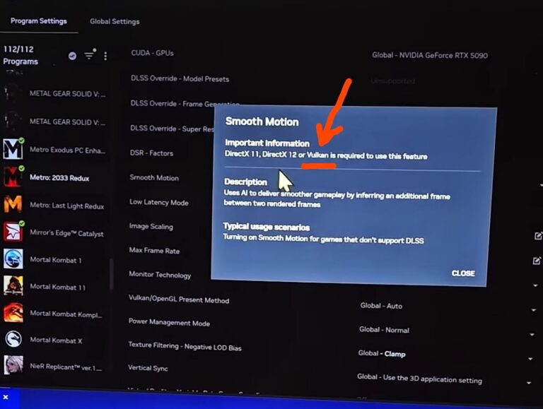 پشتیبانی قابلیت Smooth Motion از Vulkan