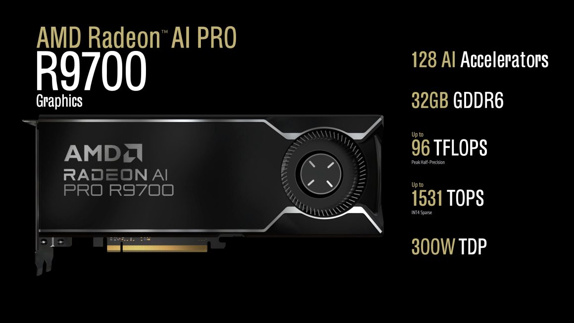 مشخصات شتابدهنده هوش مصنوعی AMD Radeon AI Pro R9700