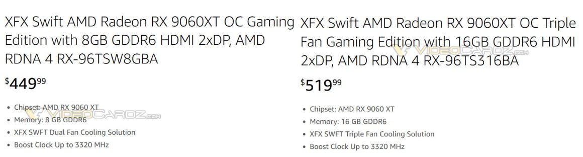 مشخصات فنی و طراحی XFX Radeon RX 9060 XT
