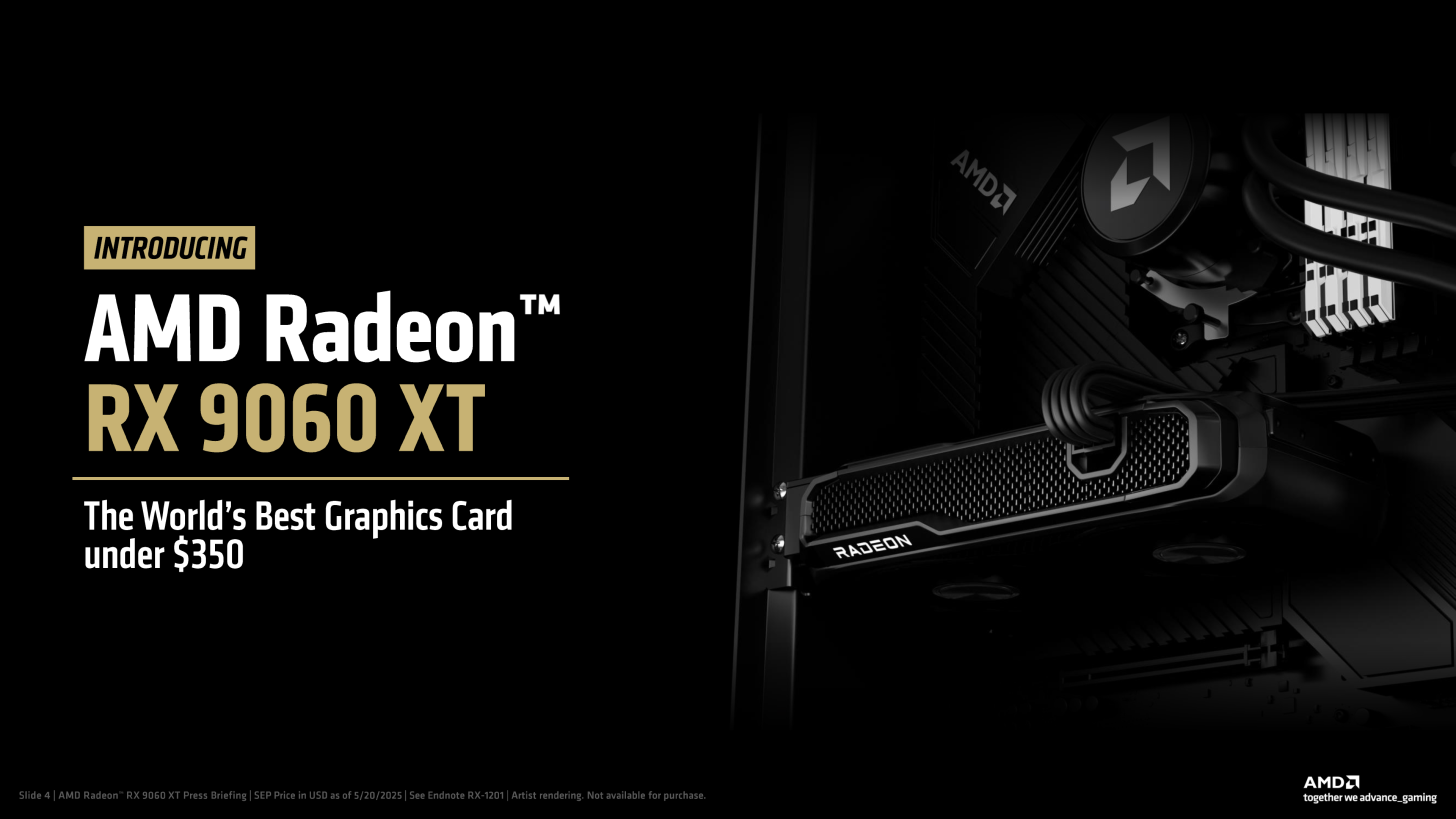 کارت گرافیکهای 8 و 16 گیگابایتی AMD RX 9060 XT عرضه شدند