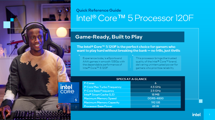 مشخصات مدل Core 5 120F؛ مشابه Core i5 12400F با فرکانس بالاتر