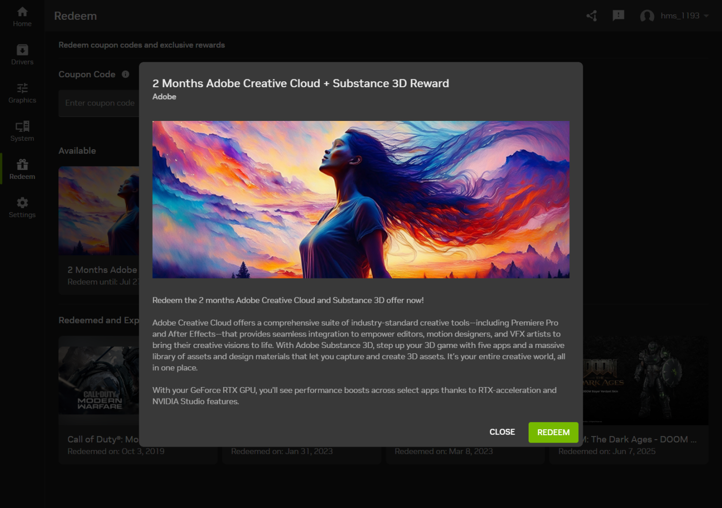 اشتراک رایگان Adobe Creative Cloud برای کارت گرافیکهای RTX 50/40/30 انویدیا