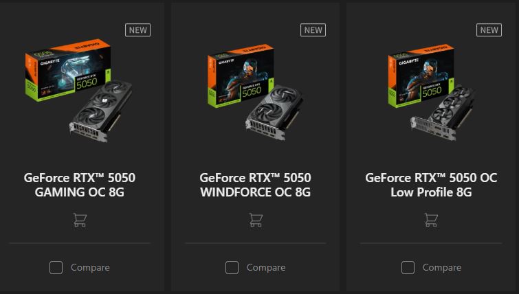 کارت گرافیک های RTX 5050 از شرکتهای مختلف آماده عرضه به بازار هستند