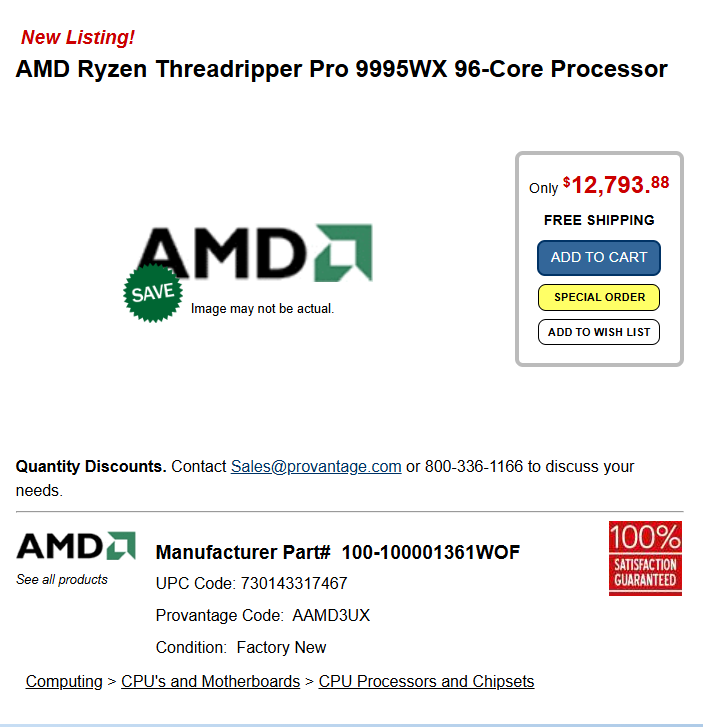 نسخه Ryzen Threadripper Pro 9995WX