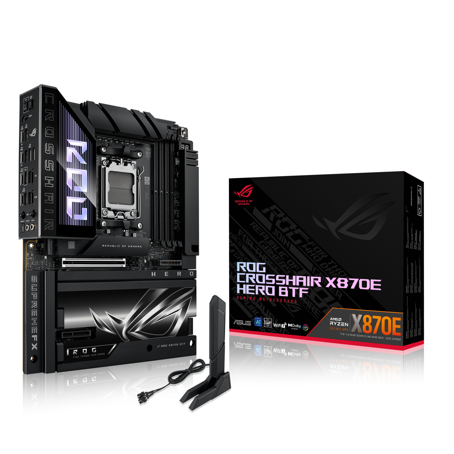 ایسوس از مادربرد ROG Crosshair X870E HERO BTF خود رونمایی کرد