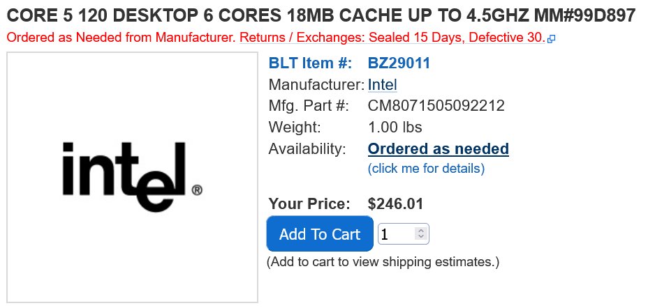 پردازندههای Core 5 120 اینتل با پشتیبانی از سوکت LGA-1700 لیست شدند