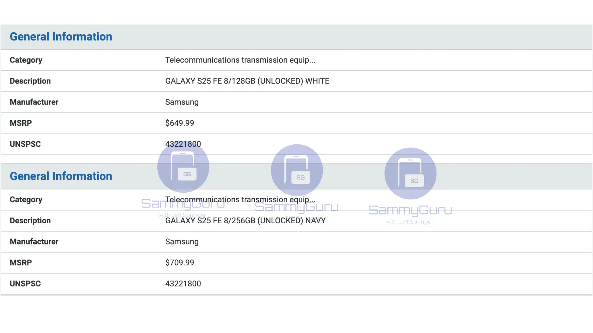 قیمت گوشی گلکسی S25 FE در آمریکا لو رفت