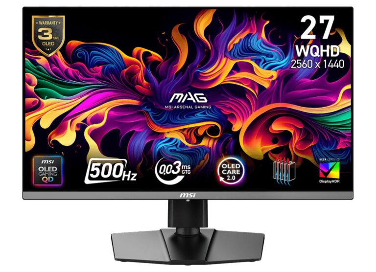 مانیتورهای 27 اینچی QD-OLED گیگابایت و MSI با نرخ تازهسازی 500 هرتز عرضه شدند