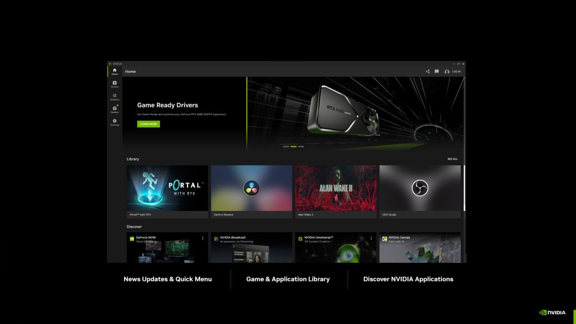 تنظیمات درایور و برنامه Nvidia App