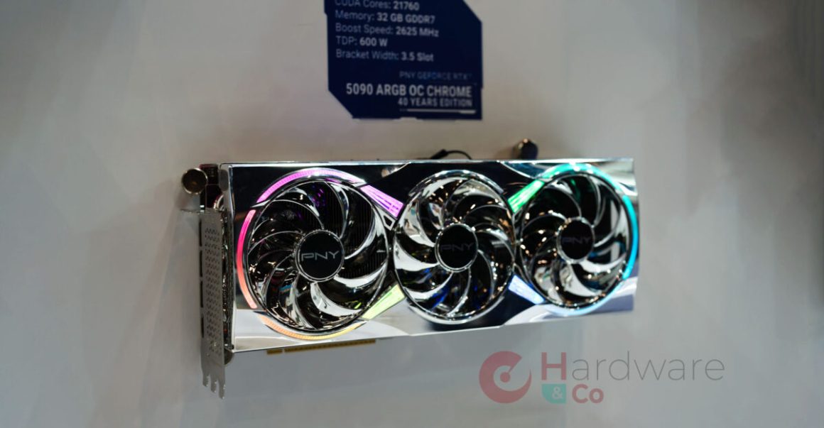 کارت گرافیک PNY RTX 5090 و RTX 5080 Chrome ARGB