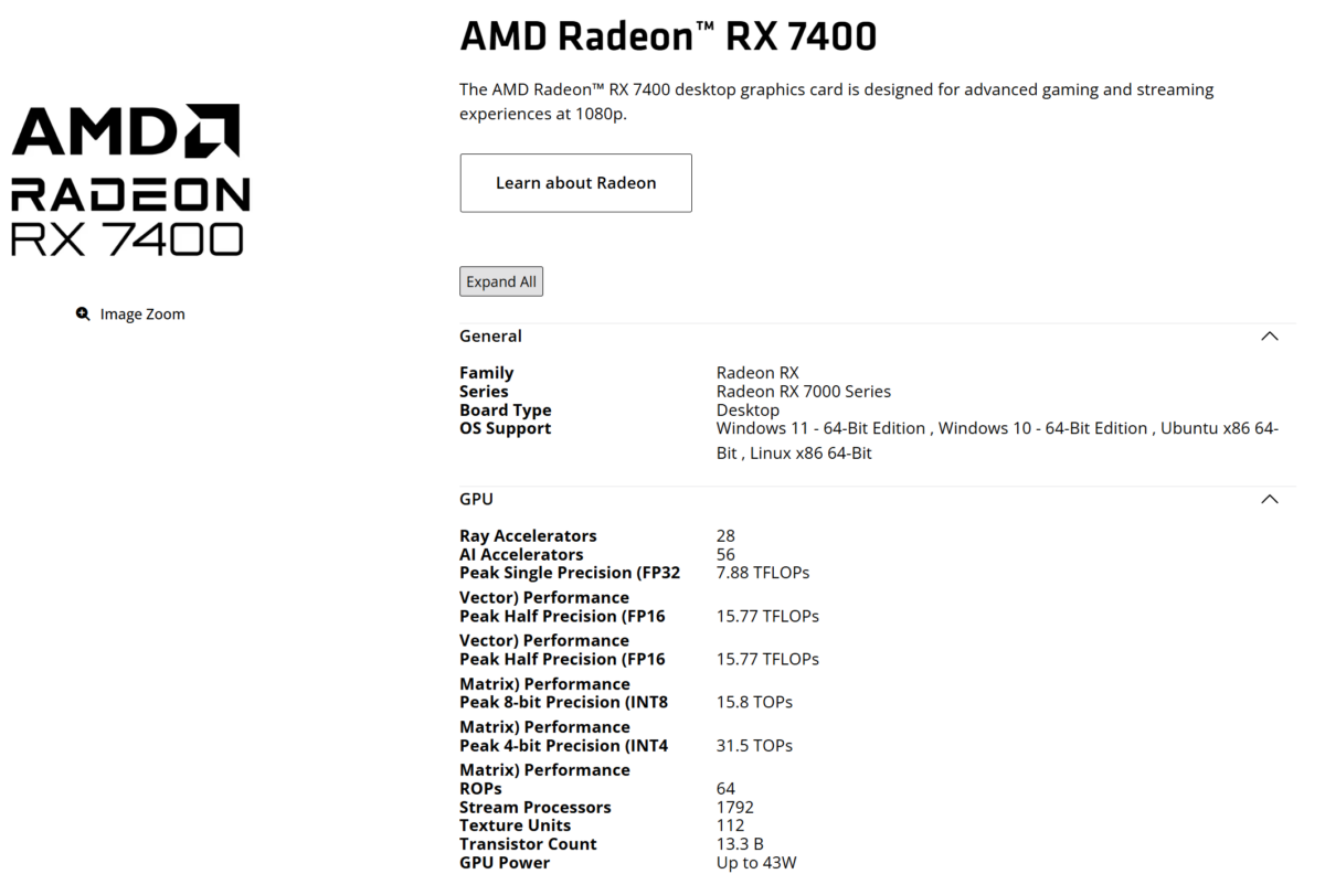 AMD کارت گرافیک Radeon RX 7400 را برای اهداف گیمینگ پیشرفته معرفی کرد