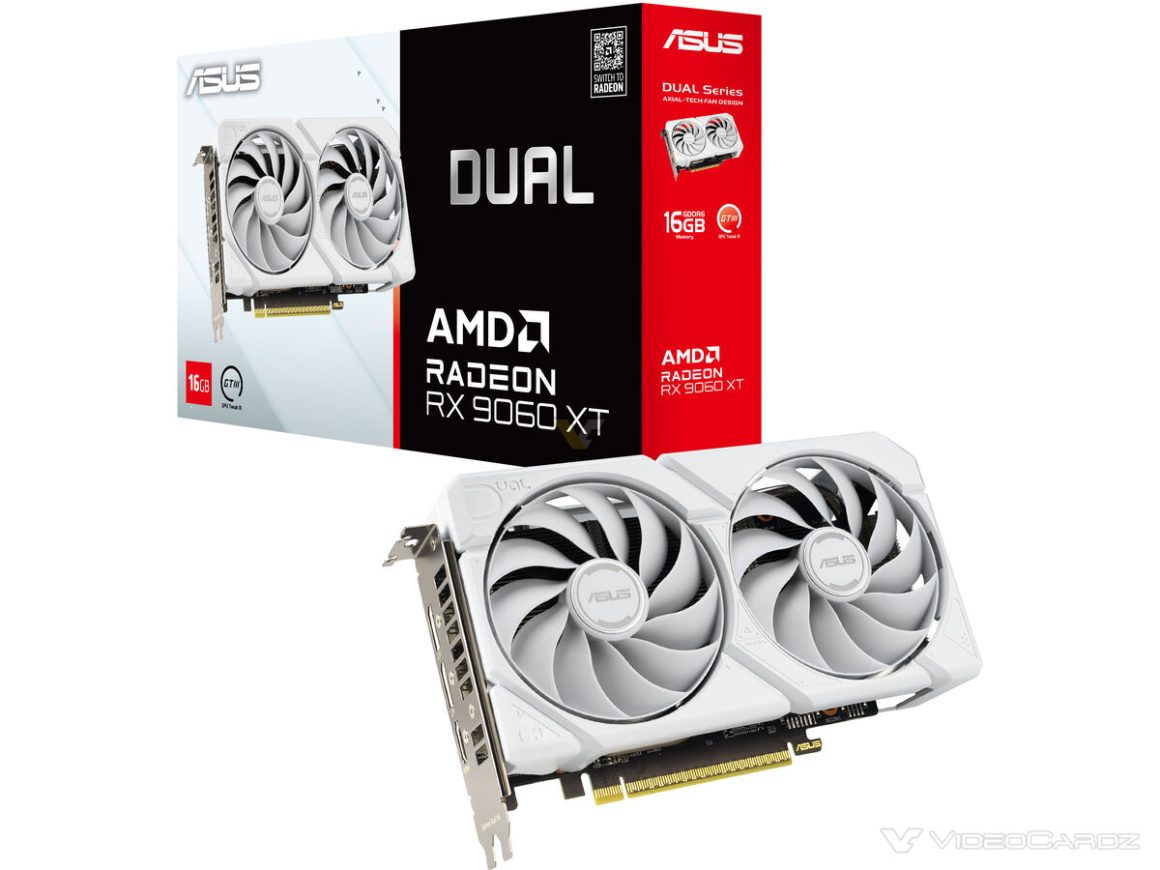 ایسوس گرافیک Radeon RX 9060 XT RTX 5060 DUAL White Edition