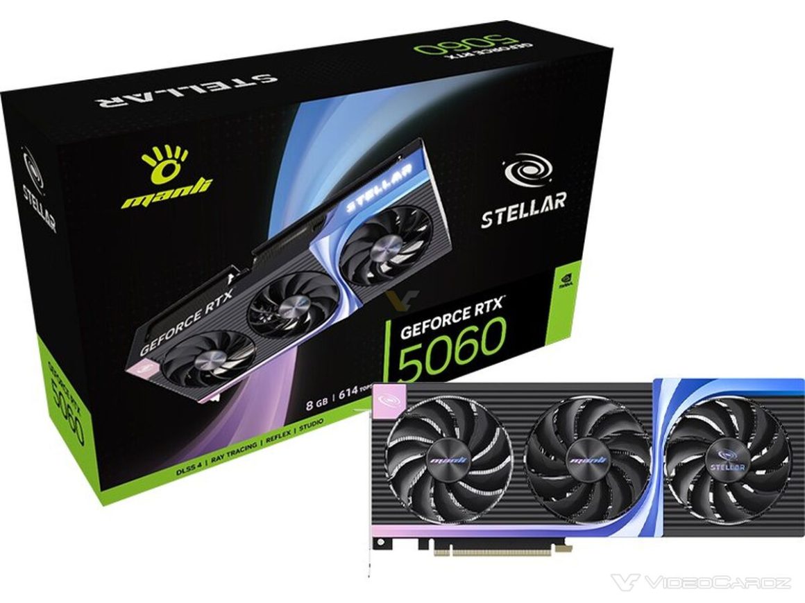 گرافیک MANLI GeForce RTX 5070 5060 Ti 5060 Black Stellar عرضه شدند