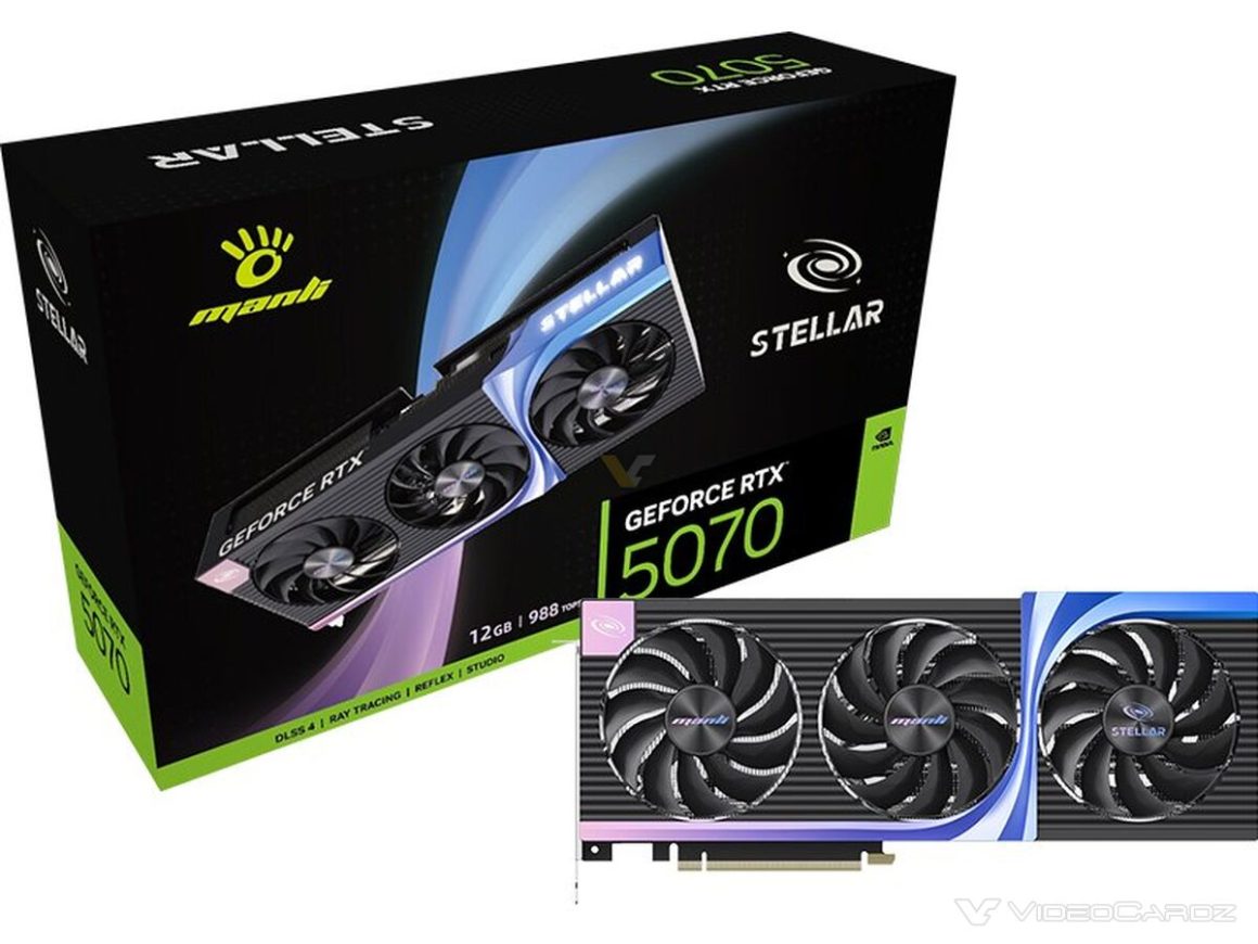 گرافیک MANLI GeForce RTX 5070 5060 Ti 5060 Black Stellar عرضه شدند