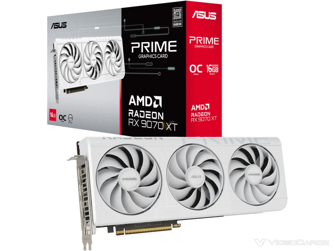 کارت گرافیک ایسوس Radeon RX 9070 XT PRIME White