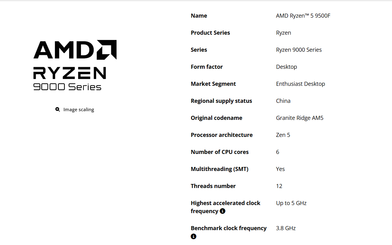 پردازنده AMD Ryzen 5 9500F تا 24 درصد سریعتر از Ryzen 5 7500F است!