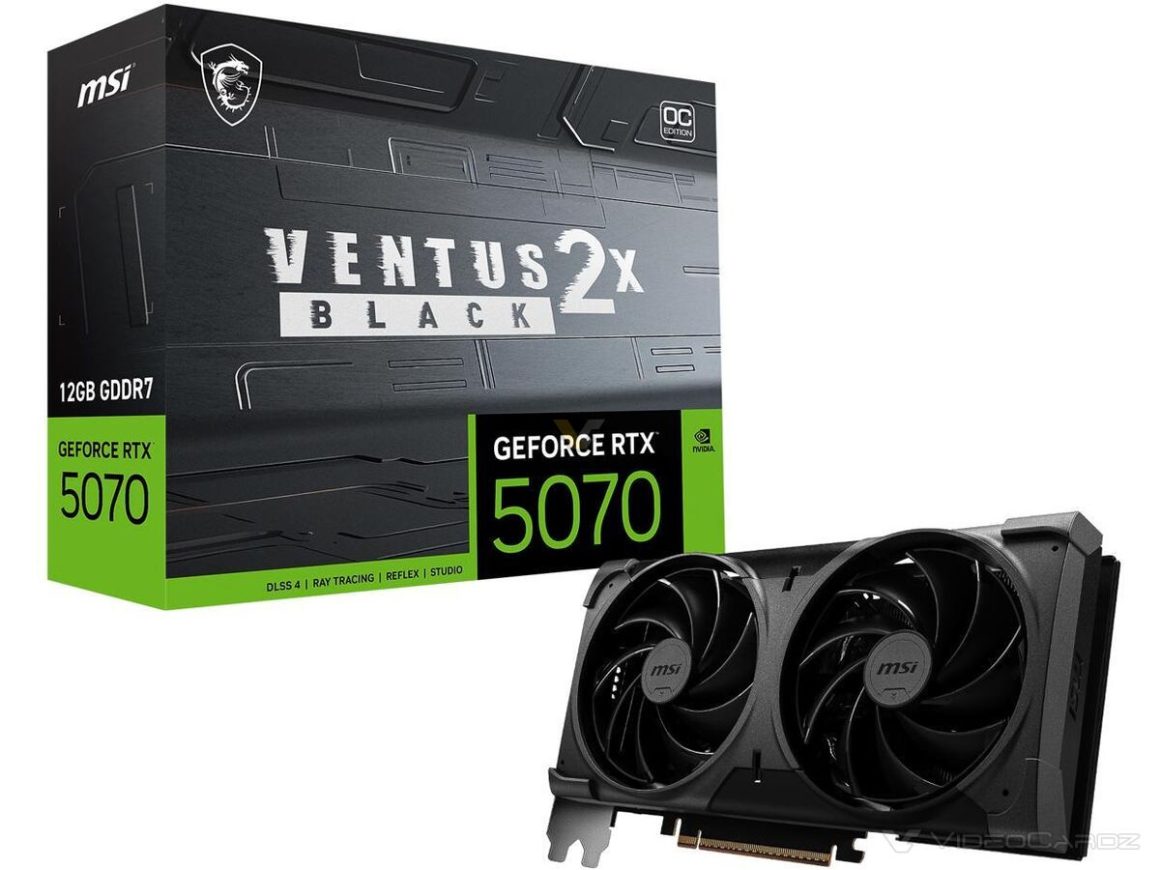 MSI گرافیک RTX 5060 و 5070 Ti سری Ventus Black