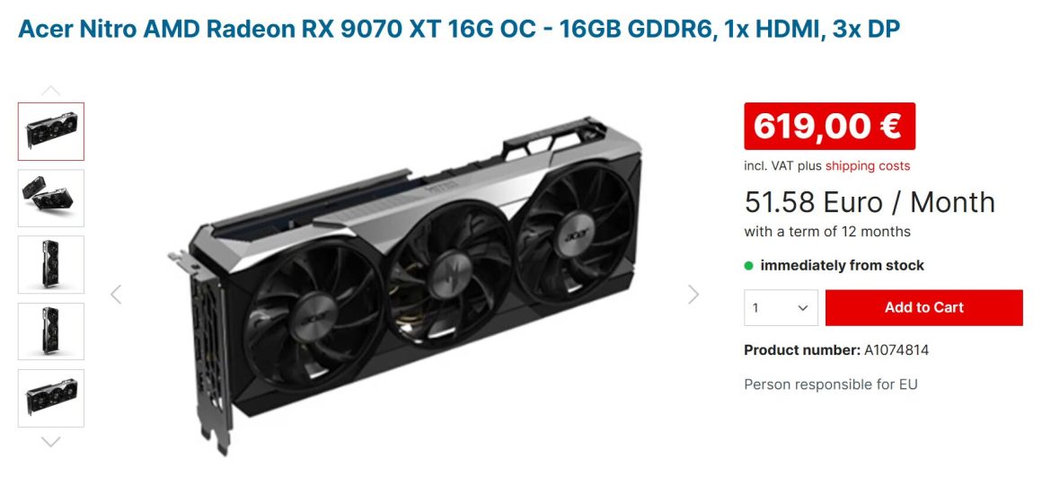 قیمت RX 9070 XT