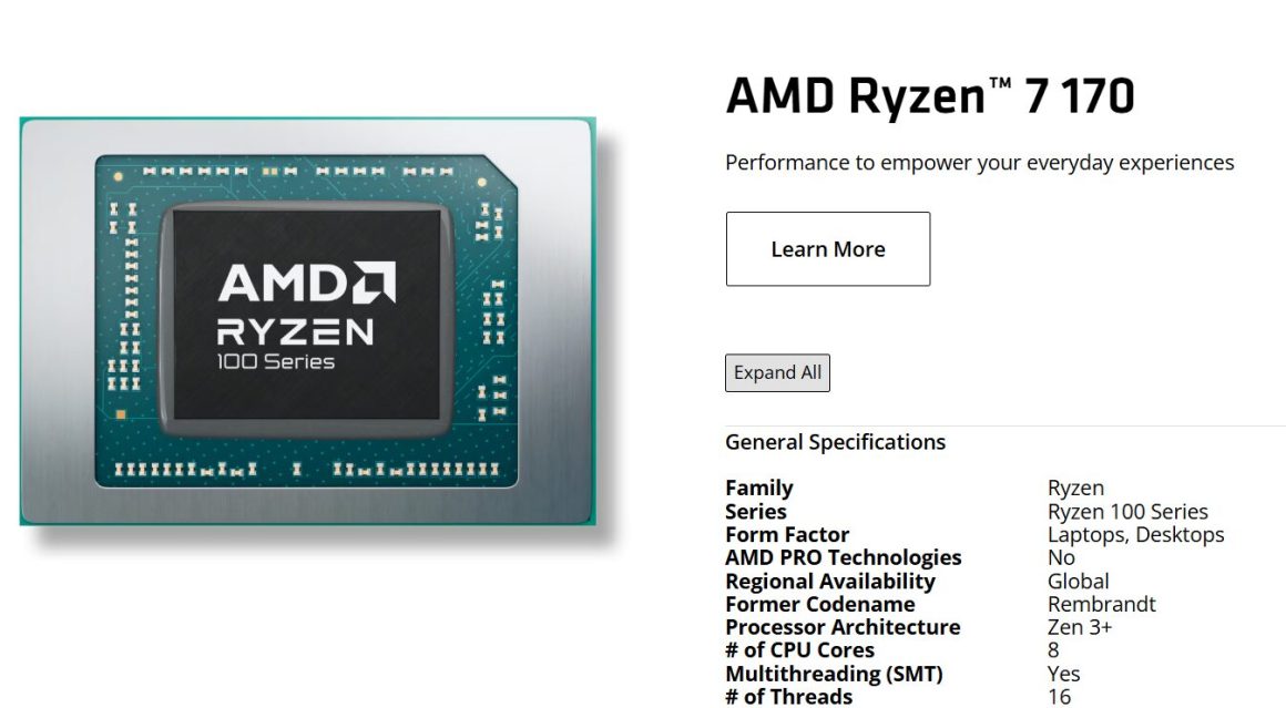 پردازنده AMD Ryzen 10 و Ryzen 100 برای لپتاپ و دسکتاپ