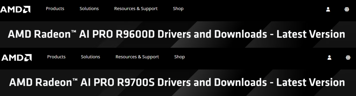 کارت گرافیک‌های AMD AI PRO R9000 بیشتری در راه‌اند: R9700S و R9600D