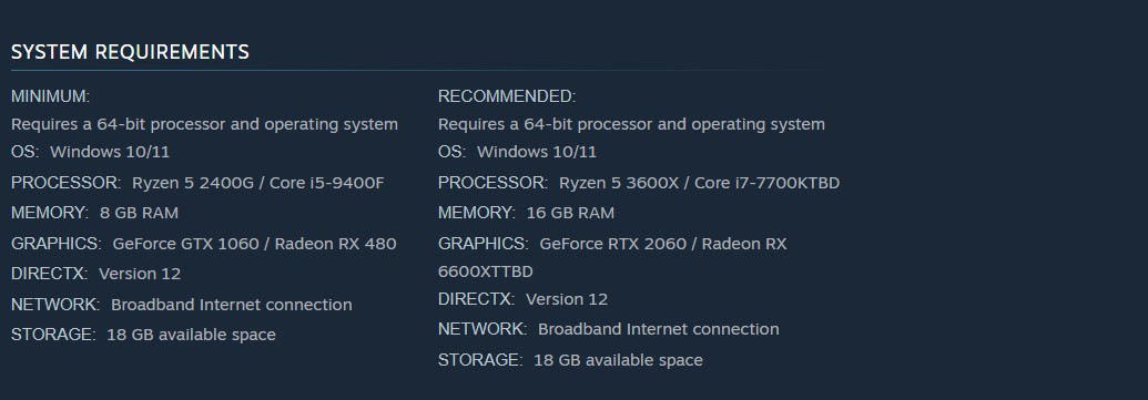سیستم مورد نیاز بازی Reanimal