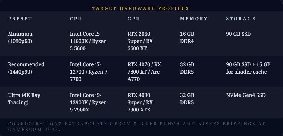 مشخصات احتمالی سیستم مورد نیاز بازی Ghost of Yotei