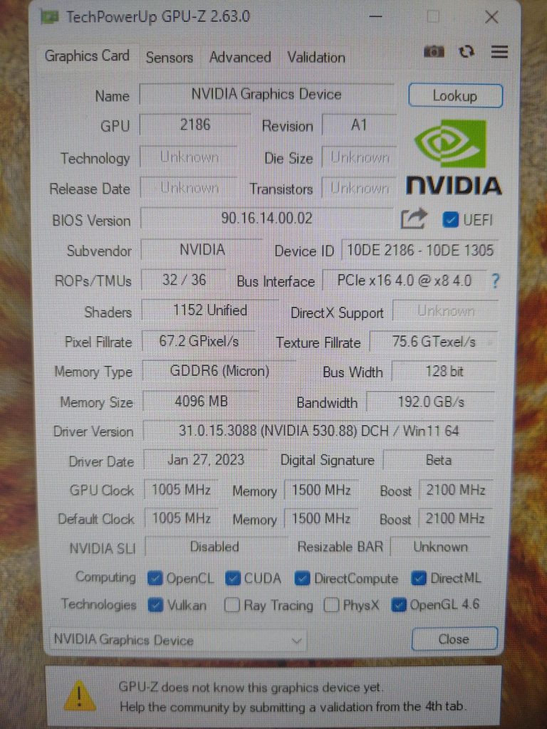 نمونه اولیه GTX 1650 SUPER