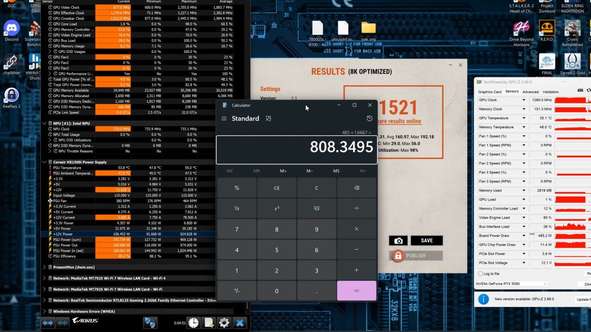 اجرای RTX 5090 گیگابایت با 800 وات