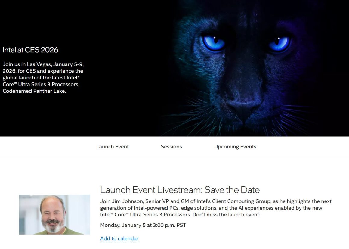 معرفی اینتل Core Ultra 300 Panther Lake در CES 2026